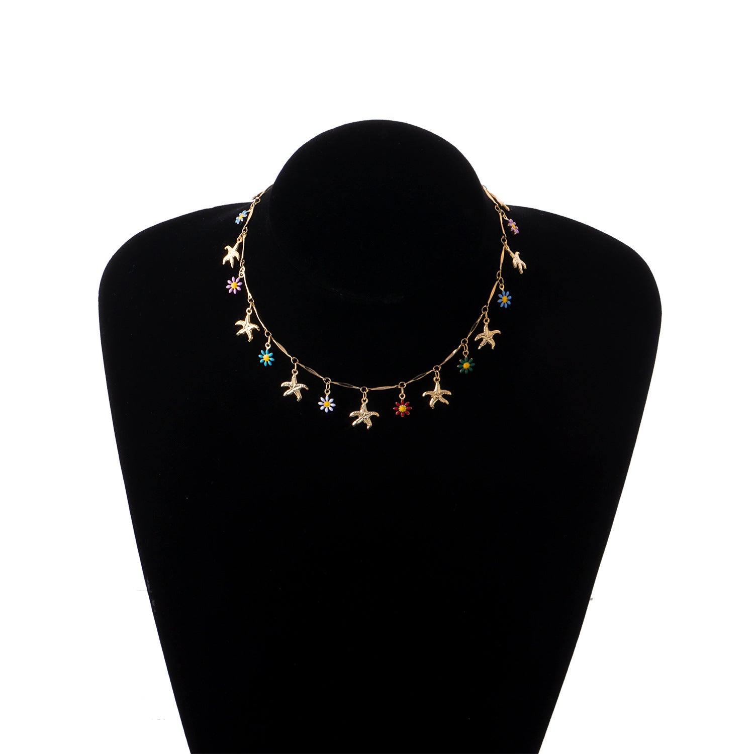 Wholesale Starfish Flower Alloy Necklaces